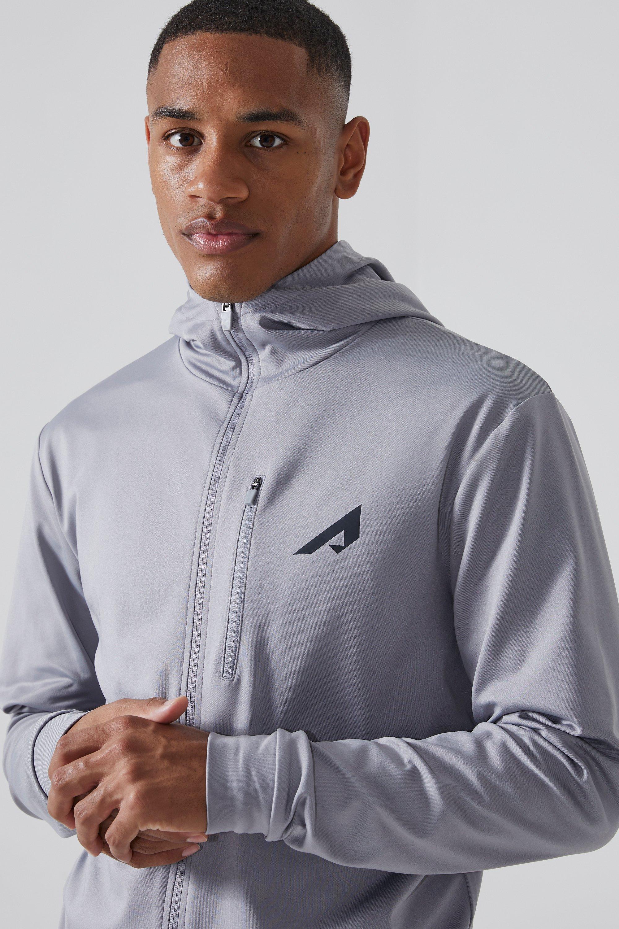 Light grey nike clearance zip up hoodie